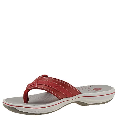 Clarks Damen Breeze Sea Flipflop, Synthetisches Rot, 36 EU von Clarks