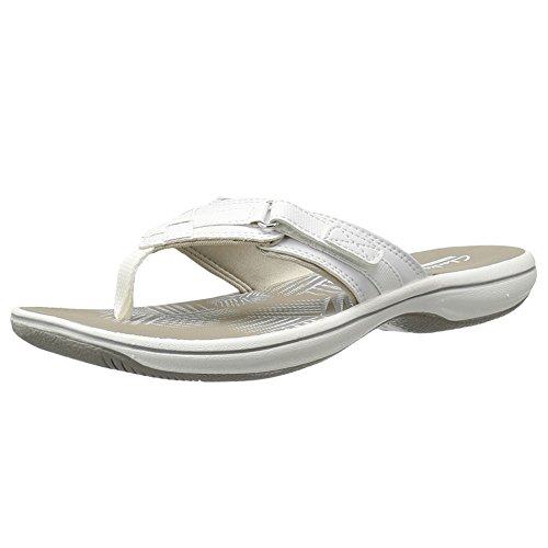 Clarks Damen Breeze Sea Flipflop, White Synthetic, 40 EU von Clarks
