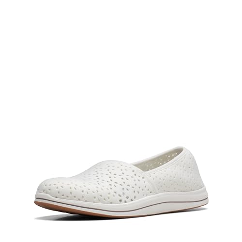 Clarks Damen Brise Emily Slipper, Weißes Synthetikmaterial, 41 EU von Clarks