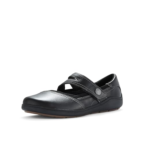 Clarks Damen Bryianne Janey Mary Jane Flat, Schwarz Leder, 39 EU von Clarks