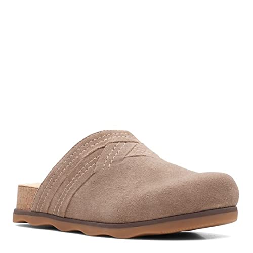 Clarks Damen Brynn Glide Holzschuh, Pebble Veloursleder, 41.5 EU von Clarks