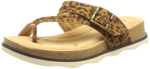 Clarks Damen Brynn Madi Flipflop, Leopard Print, 36 EU von Clarks