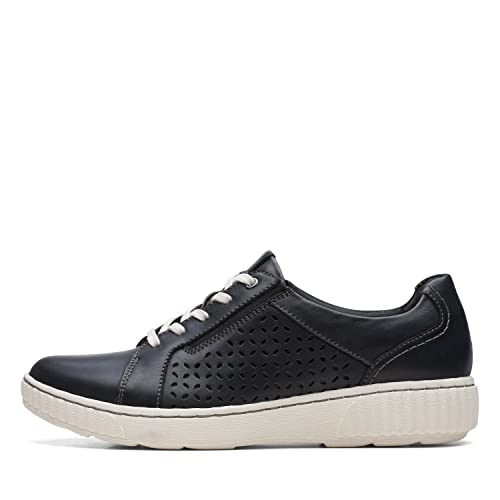 Clarks Damen Caroline Ella Sneaker, Schwarz Leder, 39.5 EU Clarks Damen Caroline Ella Sneaker, Schwarz Leder, 39.5 EU von Clarks