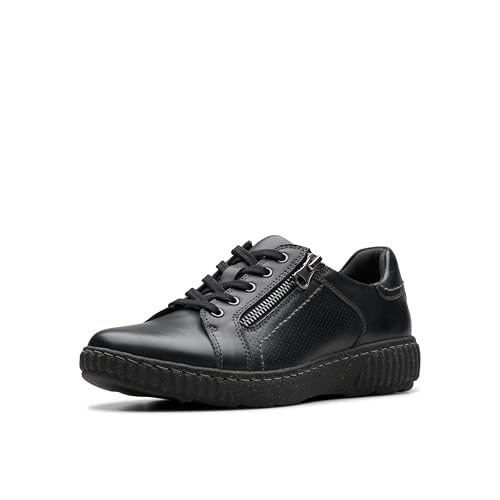 Clarks Damen Caroline Janna Sneaker, Schwarz Leder, 36.5 EU Weit Clarks Damen Caroline Janna Sneaker, Schwarz Leder, 36.5 EU Weit von Clarks