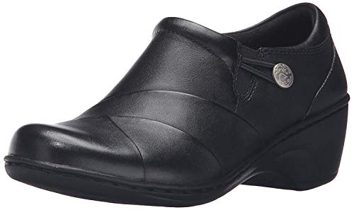 Clarks Damen Channing Ann Slipper, schwarzes Leder, 42.5 EU von Clarks