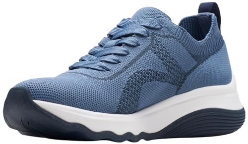 Clarks Damen Circuit Tie Sneaker, Denim Blue Knit, 37.5 EU von Clarks