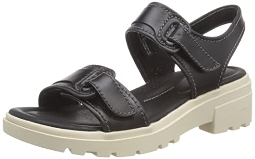 Clarks Damen Coast Daisy Sandal, Black Leather, 37 EU von Clarks