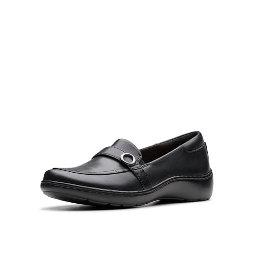 Clarks Damen Cora Amanda Loafer, Schwarz Leder, 40 EU von Clarks