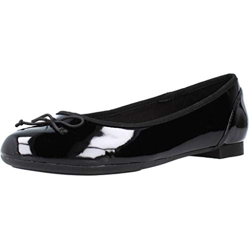 Clarks Damen Couture Bloom Ballet Flat, Black Leather Schwarz, 35.5 EU von Clarks