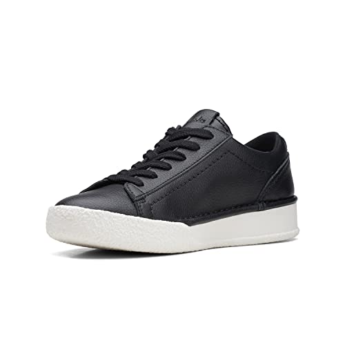 Clarks Damen CraftCup Walk Sneaker, Black Leather, 37.5 EU von Clarks