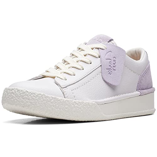 Clarks Damen CraftCup Walk Sneaker, White/Lilac Lea, 35.5 EU von Clarks