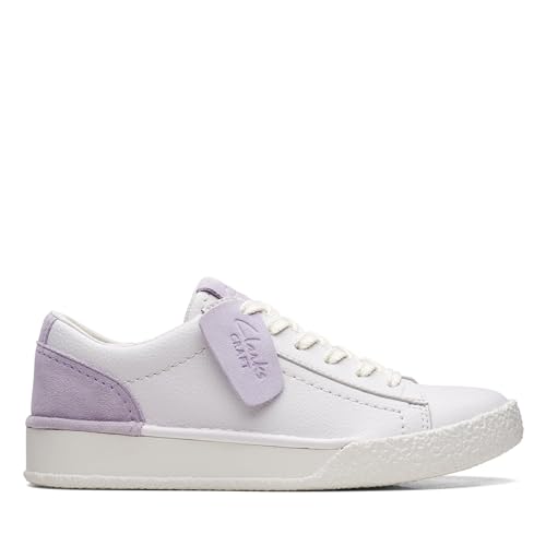 Clarks Damen CraftCup Walk Sneaker, White/Lilac Lea, 36 EU von Clarks