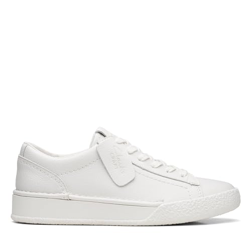 Clarks Damen CraftCup Walk Sneaker, White Leather, 35.5 EU von Clarks