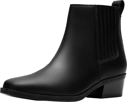 Clarks Damen Danyelle Skip Stiefelette, Schwarz Leder, 8.5 Wide von Clarks