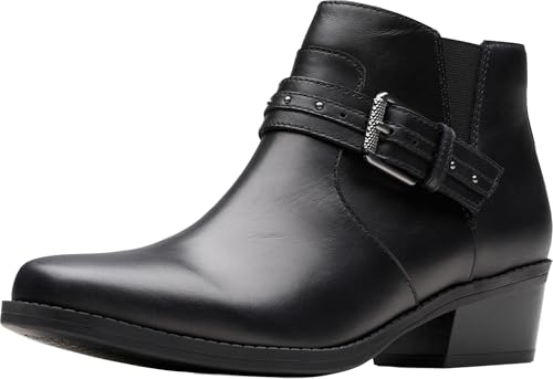 Clarks Damen Danyelle Wish Stiefelette, Schwarz Leder, 42.5 EU von Clarks