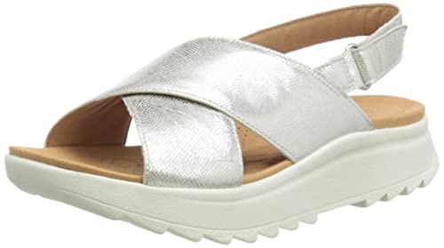 Clarks Damen DashLite Wish Sandal, Silver Metallic, 39.5 EU von Clarks