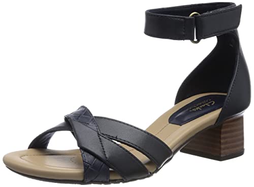 Clarks Damen Desirae Lily Sandal, Navy Leather, 37 EU von Clarks