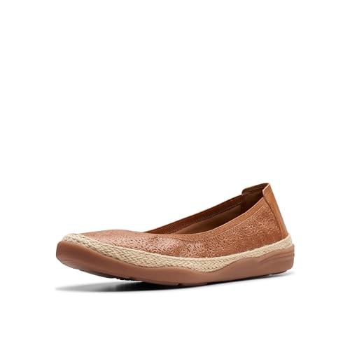 Clarks Damen Elaina Rae Ballerinas, Hellbraunes Leder, 40 EU von Clarks