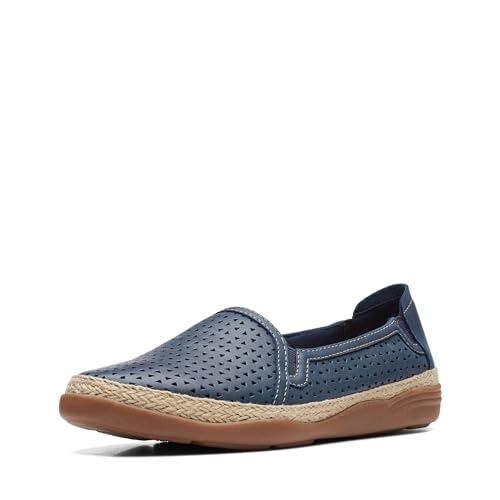 Clarks Damen Elaina Rubin Slipper, Marineblaues Leder, 41 EU Weit von Clarks