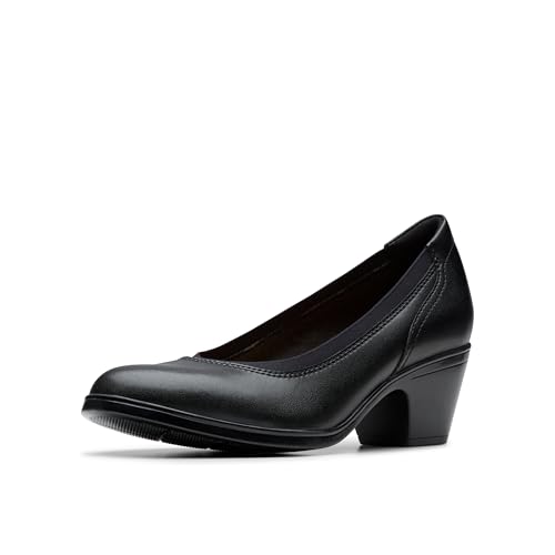 Clarks Damen Emily 2 Edyth Pump, Schwarz Leder, 42.5 EU von Clarks