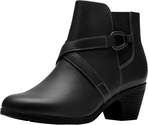 Clarks Damen Emily2 Henley Stiefelette, Schwarz Leder, 10 Wide von Clarks