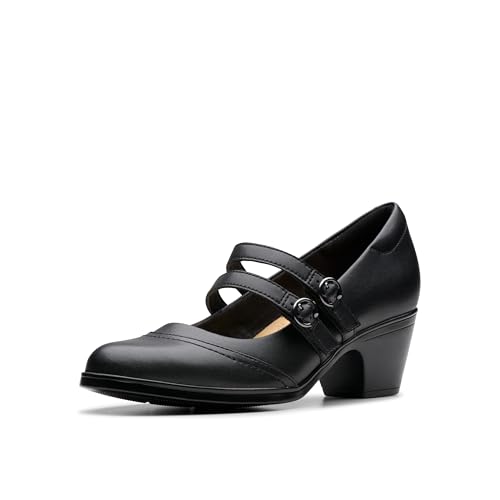 Clarks Damen Emily2 Jane Pumps, Schwarz Leder, 41.5 EU von Clarks