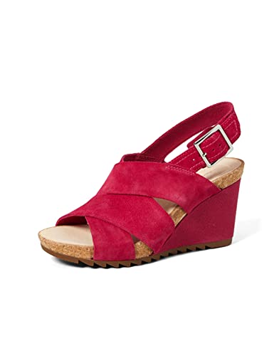 Clarks Damen Flex Sand Slingback Sandalen, Pink (Fuchsia Suede Fuchsia Suede) von Clarks