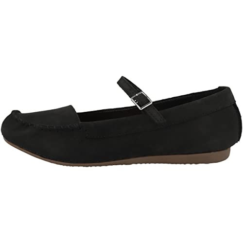 Clarks Damen Freckle Bar Ballet Flat, Black Nubuck, 36 EU von Clarks