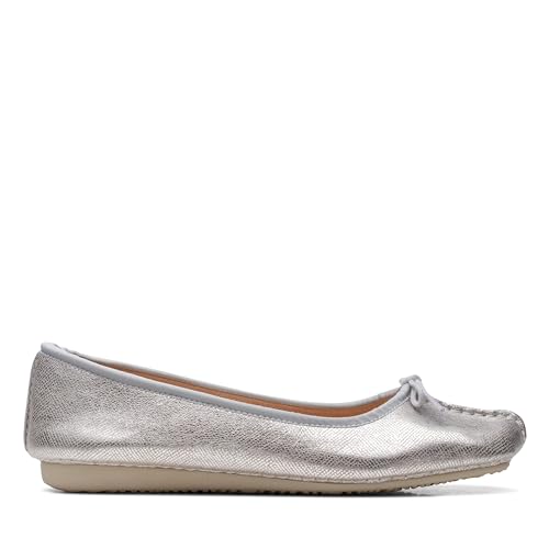 Clarks Damen Freckle Ice Ballerinas, Silver Metallic, 37 EU von Clarks