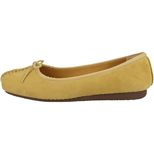 Clarks Damen Freckle Ice Ballerinas, Yellow Suede, 35.5 EU von Clarks