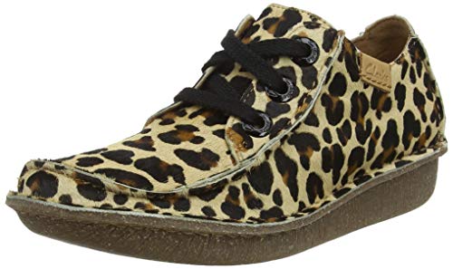 Clarks Damen Funny Dream Brogue, Mehrfarbig Leopard Prt Pony Leopard Prt Pony, 36 EU von Clarks