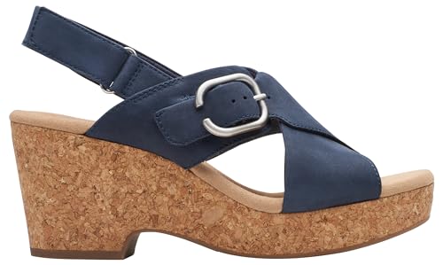 Clarks Damen Giselle Dove Sandale, Navy Nubuck, 41 EU von Clarks