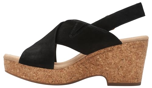 Clarks Damen Giselle Taube Sandale, schwarzes Nubukleder, 40 EU von Clarks