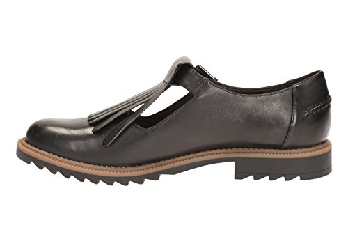 Clarks Damen Griffin Mia Penny Loafer Slipper, Schwarz (Black Leather), 35.5 EU von Clarks