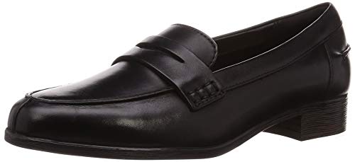 Clarks Damen Hamble Loafer, Schwarz Black Leather, 36 EU von Clarks