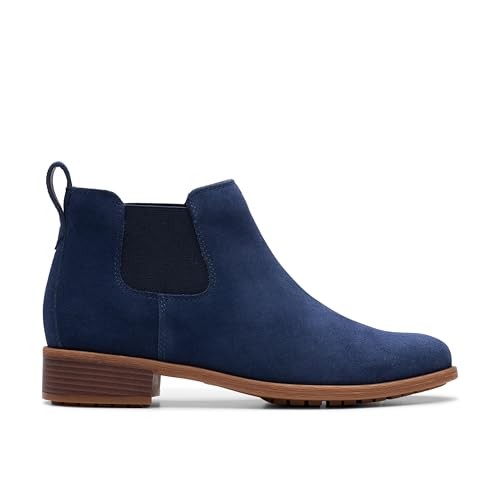 Clarks Damen Havisham Top Chelsea-Stiefel, Marineblau (Veloursleder), 37.5 EU von Clarks