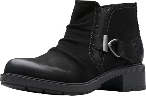 Clarks Damen Hearth Clara Stiefelette, Schwarz Nubuk, 38 EU von Clarks