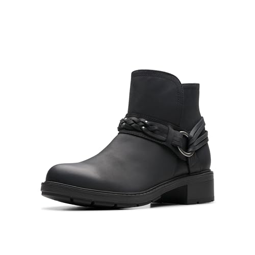 Clarks Damen Hearth Kaylie Stiefelette, Schwarz ölig, 42 EU Weit von Clarks