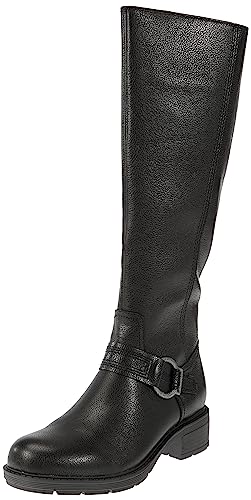 Clarks Damen Hearth Rae Mode-Stiefel, Black Leather, 35 EU von Clarks