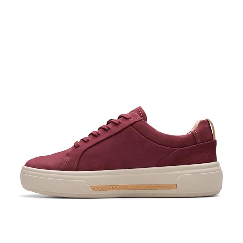 Clarks Damen Hollyhock Walk Sneaker, burgunderfarben, 38 EU von Clarks