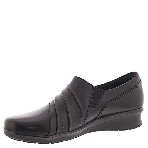 Clarks Damen Hope Roxanne Halbschuhe Slipper, schwarzes Leder, 44 EU von Clarks