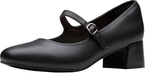Clarks Damen Iridessa Rae Pump, Schwarz Leder, 9 Wide von Clarks