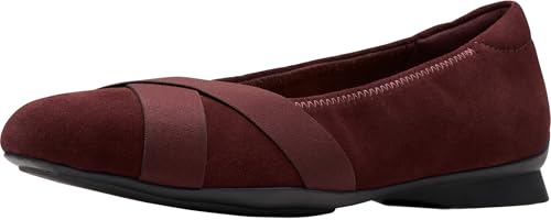 Clarks Damen Jazmynn Gem Ballerinas, Merlot Suede, 40 EU von Clarks