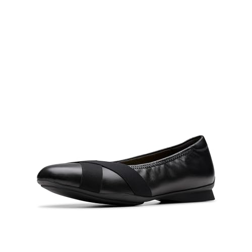 Clarks Damen Jazmynn Gem Ballerinas, Schwarz Leder, 39 EU von Clarks