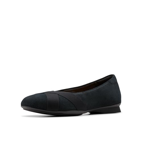 Clarks Damen Jazmynn Gem Ballerinas, Schwarzes Wildleder, 9.5 Wide von Clarks