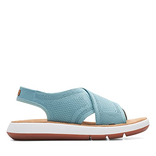 Clarks Damen Jemsa Dash Sandale Turquoise Knit von Clarks