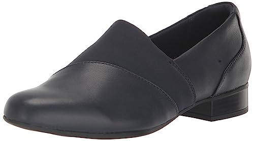 Clarks Damen Julia Gem Slipper, Marineblaues Leder, 38.5 EU Weit von Clarks