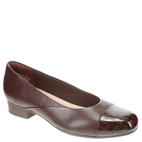 Clarks Damen Juliet Rise Ballerinas, Merlot-Leder, 7 Wide von Clarks