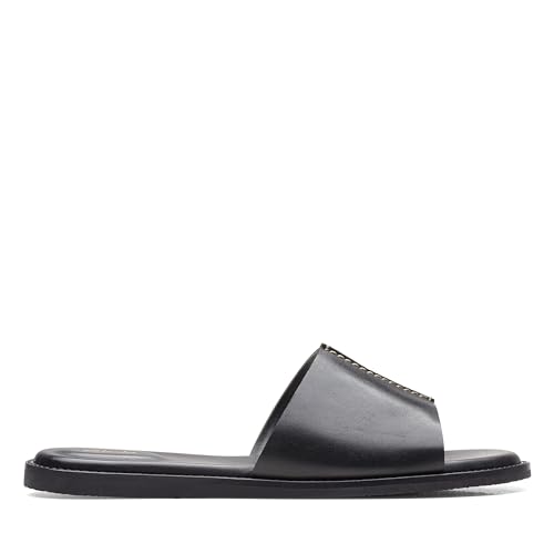 Clarks Damen Karsea Mule Slide Sandal, Black Leather, 41.5 EU von Clarks