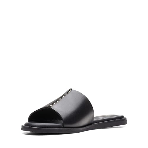 Clarks Damen Karsea Mule Slide Sandal, Black Leather, 41.5 EU von Clarks